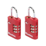 Master Lock TSA 3-Digit Combination Zinc 30mm Padlock x 2 - 4686EURT