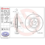 Brembo 2 x Front Brake Discs 09.A716.11