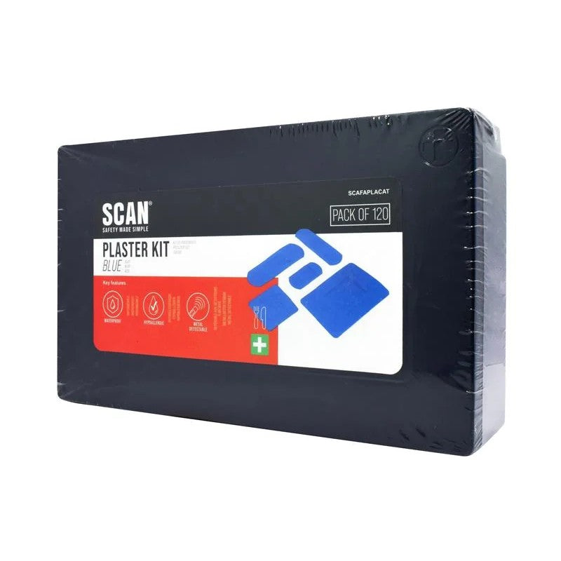 Scan Assorted Hypoallergenic Blue Plasters 120 - SCANBDP