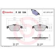 Brembo 4 x Rear Brake Pad Set P50104