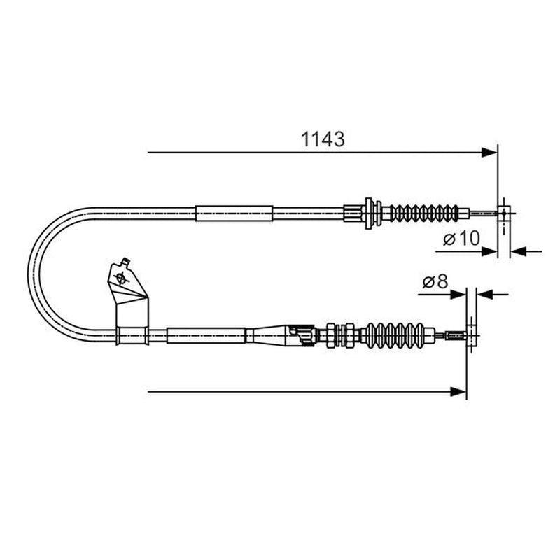 Bosch Handbrake Cable Left Rear 1 987 482 055