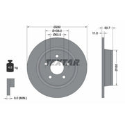 Textar 2 x Solid Rear Brake Discs 92238903