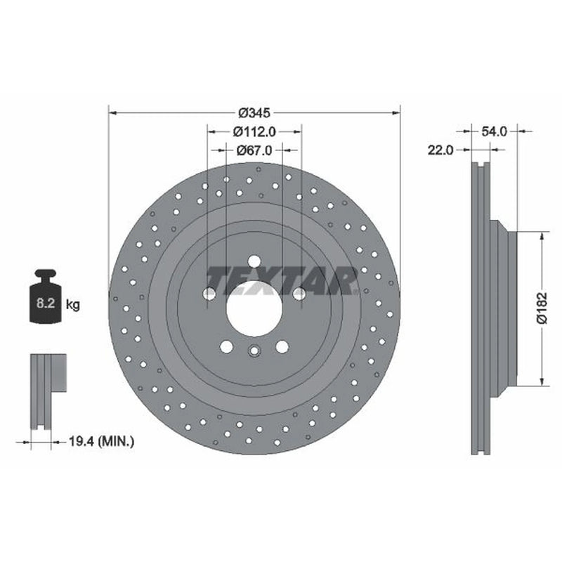 Textar Rear Brake Discs 92283703