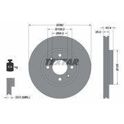 Textar 2 x Internally Vented Front Brake Discs 92053800
