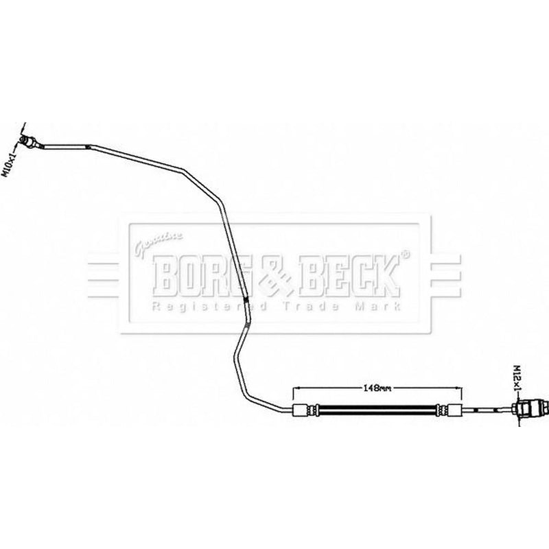 Borg & Beck Brake Hydraulic Hose Line Rear BBH8465