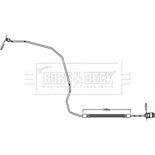 Borg & Beck Brake Hydraulic Hose Line Rear BBH8465