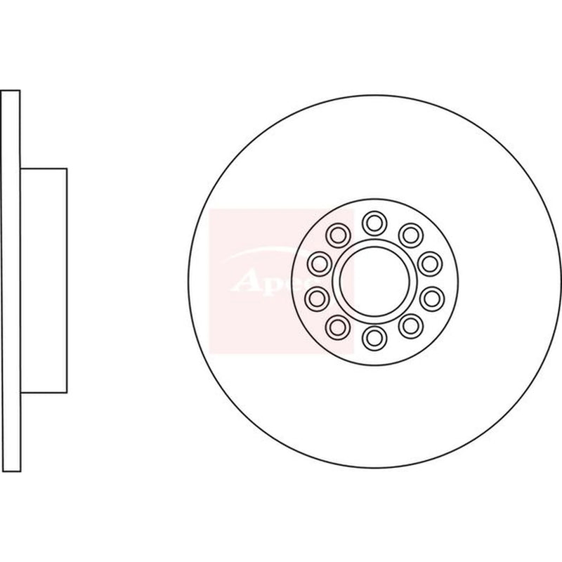 Apec 2 x Solid Rear Brake Discs DSK2953