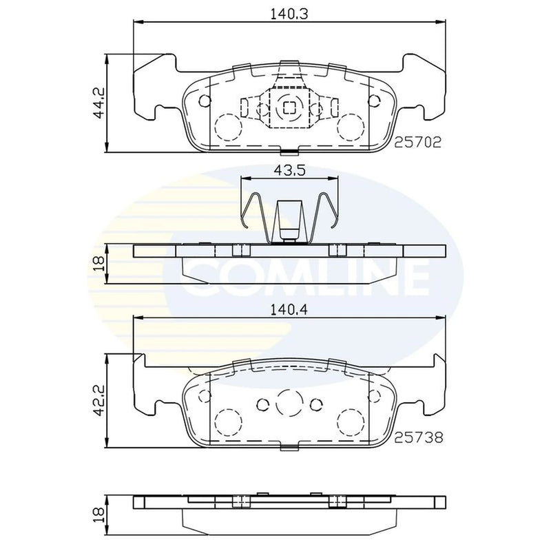 Comline 4 x Front Brake Pad Set CBP02223
