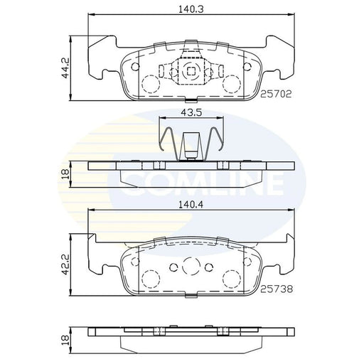 Comline 4 x Front Brake Pad Set CBP02223
