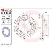 Brembo 2 x Rigid Rear Brake Disc Brake Discs 68B407L0