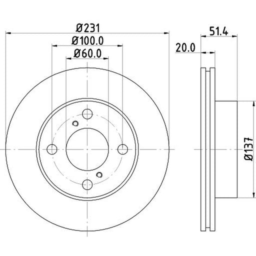 DON 2 x Internally Vented Front Brake Discs PCD18802