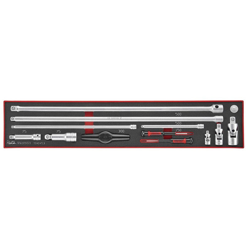 Teng Tools Extension Bars Set FOAMX4 13 Pieces 1/4" 3/8" 1/2"