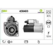 Valeo Starter Motor 12V 1.1kW 9 Teeth 438403