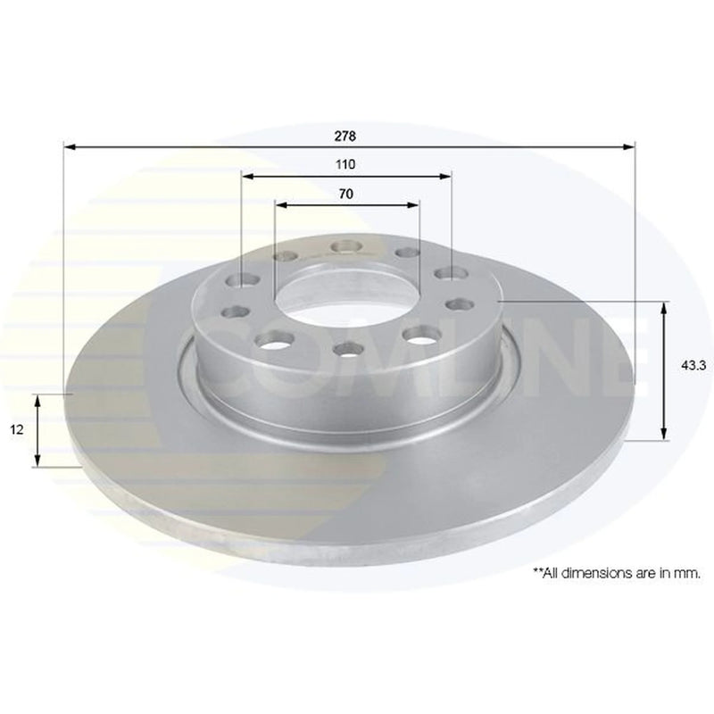 Comline 2 x Solid Rear Brake Discs ADC1825