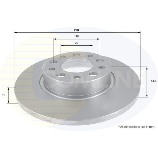 Comline 2 x Solid Rear Brake Discs ADC1825