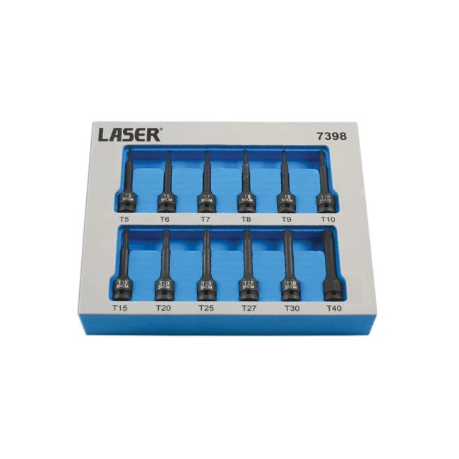 Laser Tools Impact Star Socket Bit Set 1/4"D 12pc - PL