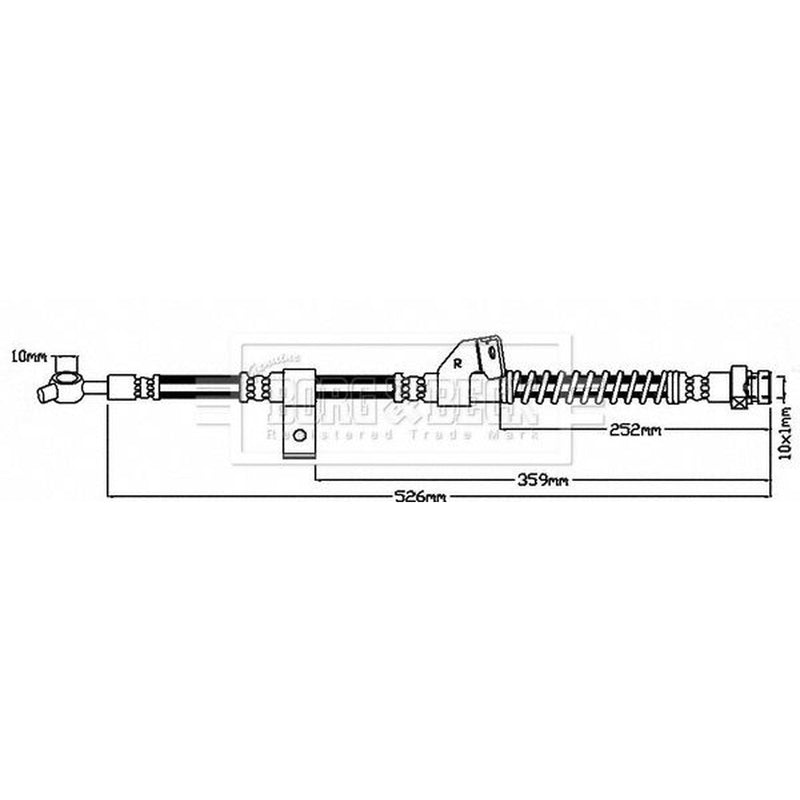 Borg & Beck Brake Hydraulic Hose Line Front Right BBH7940