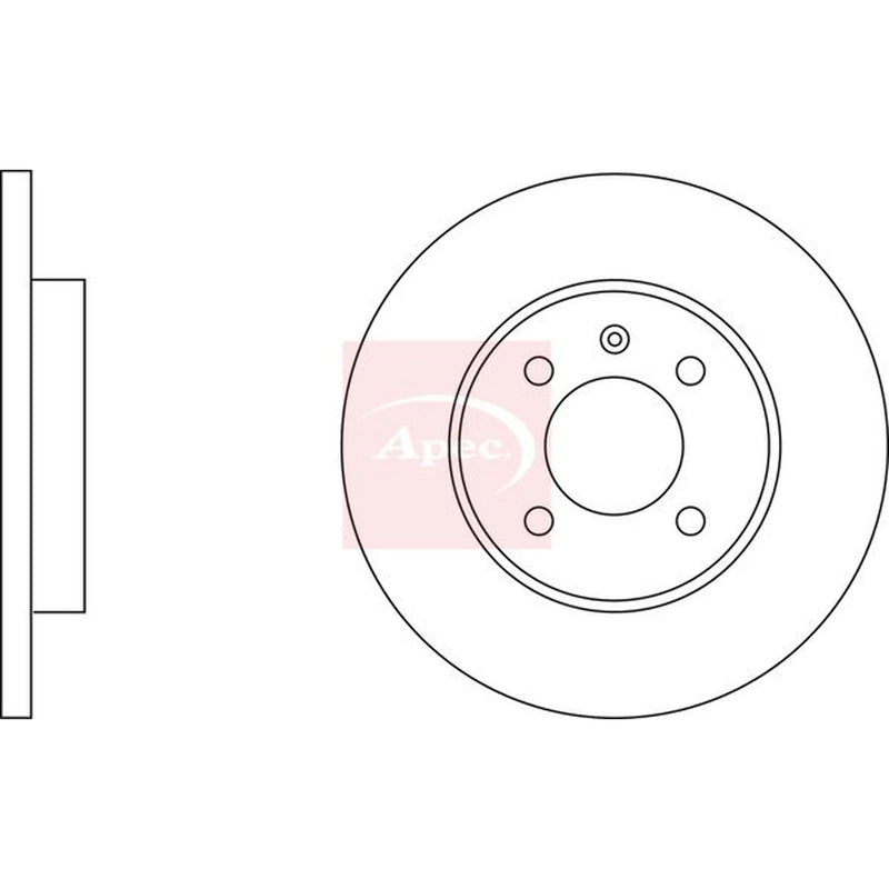 Apec 2 x Solid Front Brake Discs DSK575