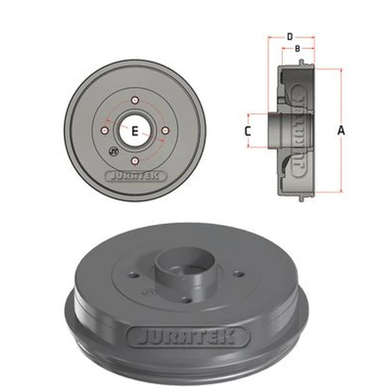 Juratek Brake Drum Assembly Rear JDR064