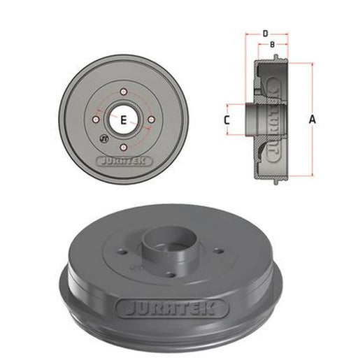Juratek Brake Drum Assembly Rear JDR064