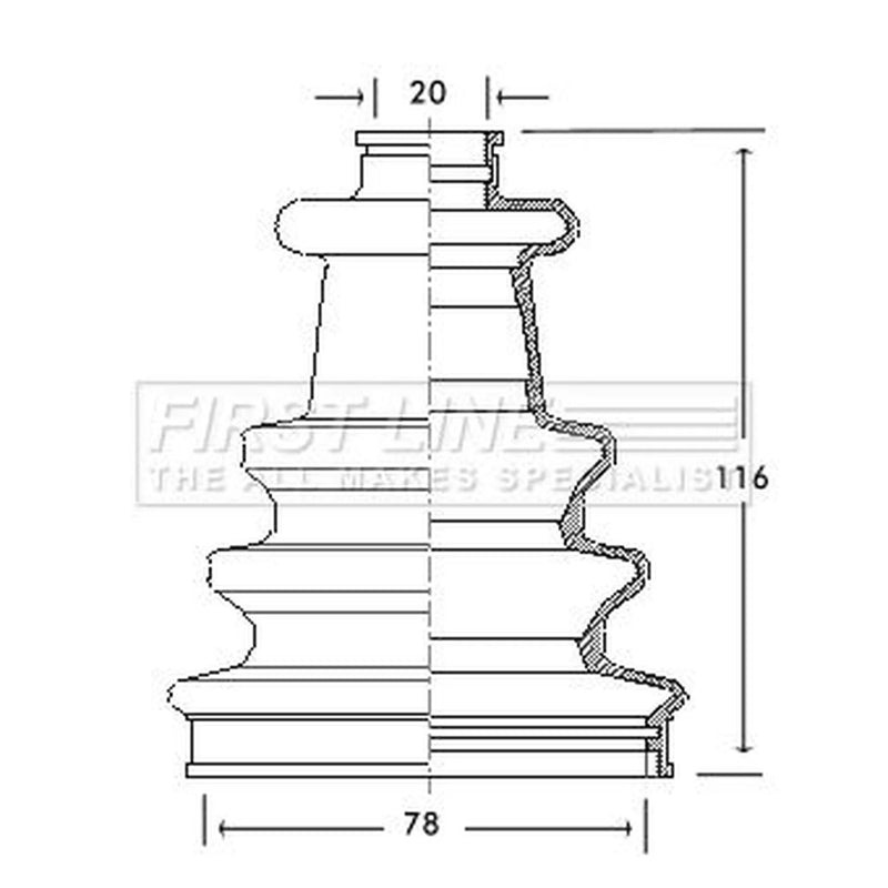 First Line Drive Shaft Bellow Kit Front Left FCB2080