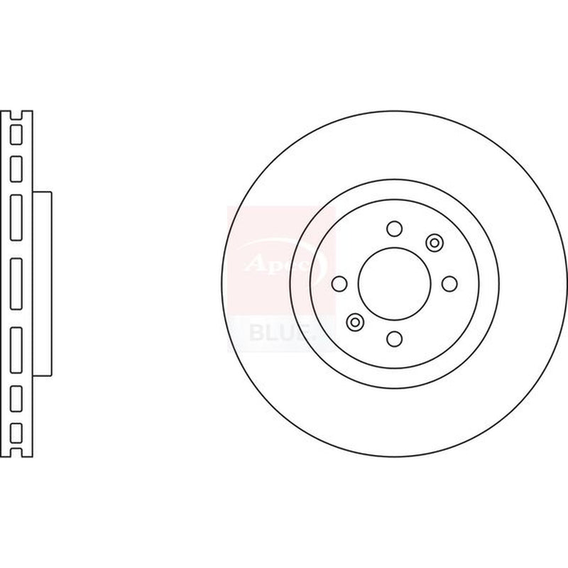 Apec 2 x Vented Front Brake Discs SDK7164