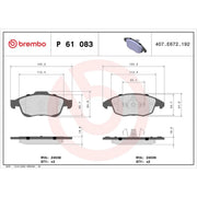 Brembo 4 x Front Brake Pad Set P61083