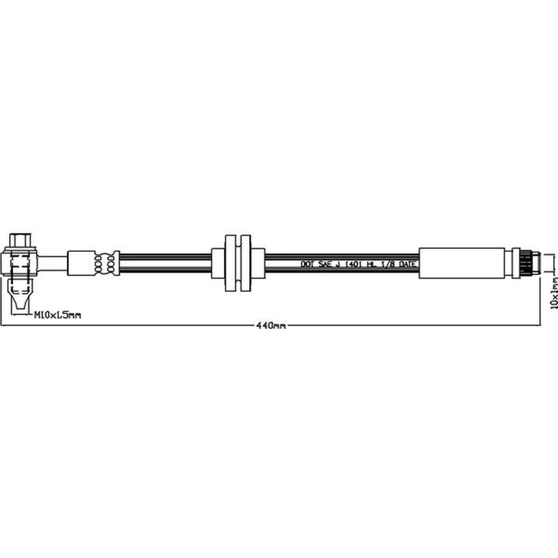 Juratek Brake Hydraulic Hose Line Rear Left JBH1339L