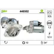 Valeo Starter Motor 12V 1.2kW 10 Teeth 446502