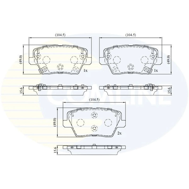 Comline 4 x Rear Brake Pad Set CBP32772