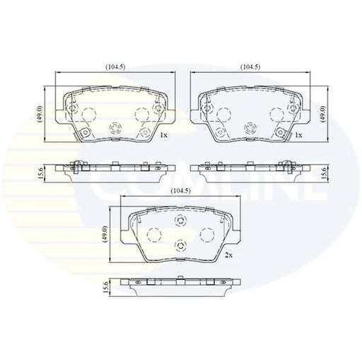 Comline 4 x Rear Brake Pad Set CBP32772