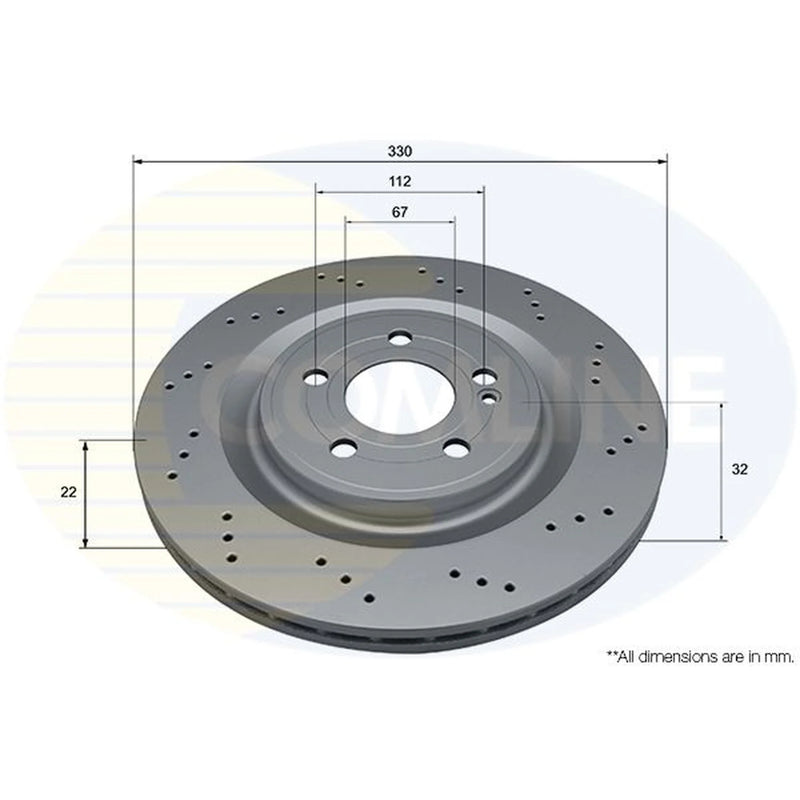 Comline 2 x Perforated/Vented Rear Brake Discs ADC5342V