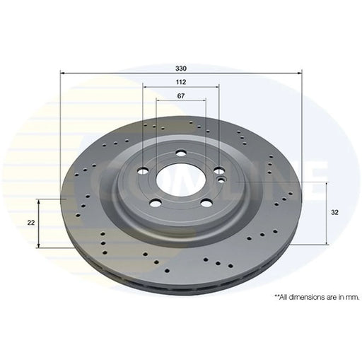 Comline 2 x Perforated/Vented Rear Brake Discs ADC5342V