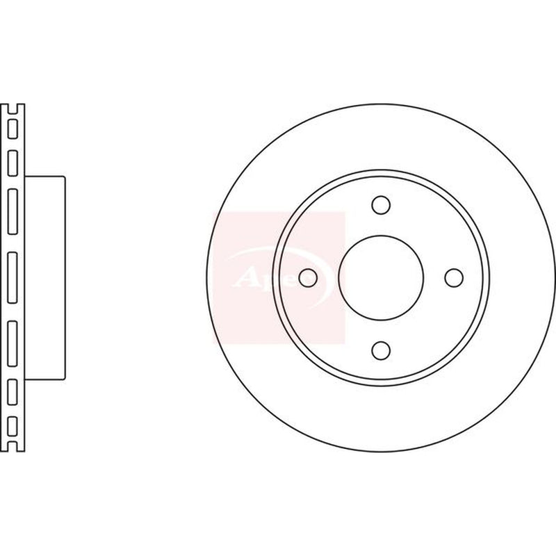 Apec 2 x Vented Front Brake Discs DSK2348