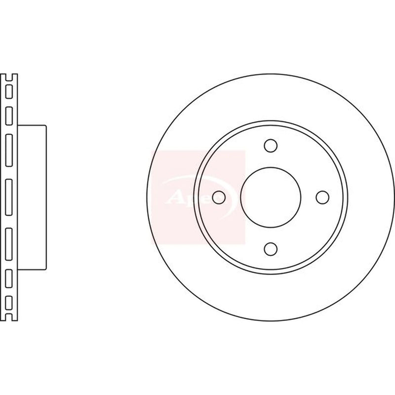 Apec 2 x Vented Front Brake Discs DSK2348
