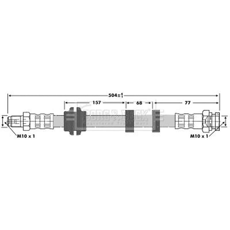 Borg & Beck Brake Hydraulic Hose Line Front Left BBH6731