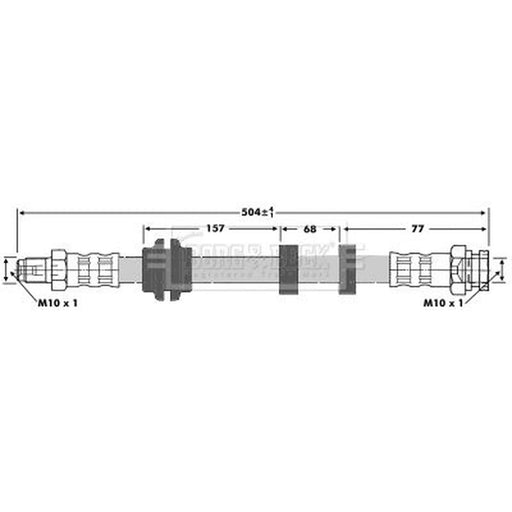 Borg & Beck Brake Hydraulic Hose Line Front Left BBH6731