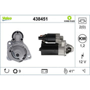 Valeo Starter Motor 12V 1.2kW 9 Teeth 438451