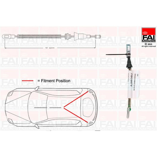 FAI Handbrake Cable Left Rear FBC0079