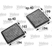 Valeo 2 x Cabin Air Filter (Pollen Filter) 698742