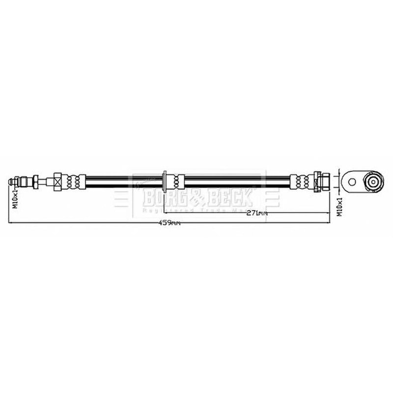 Borg & Beck Brake Hydraulic Hose Line Rear Right BBH8706