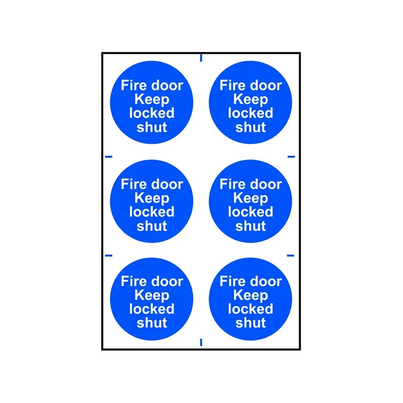 Scan Fire Door Keep Locked Shut - 6 PVC Signs 100 x 100mm - 0153