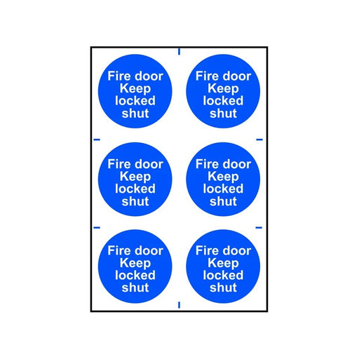 Scan Fire Door Keep Locked Shut - 6 PVC Signs 100 x 100mm - 0153