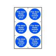 Scan Fire Door Keep Locked Shut - 6 PVC Signs 100 x 100mm - 0153