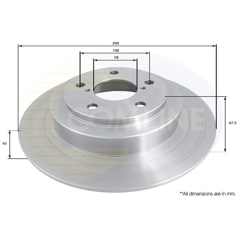 Comline 2 x Solid Rear Brake Discs ADC0817