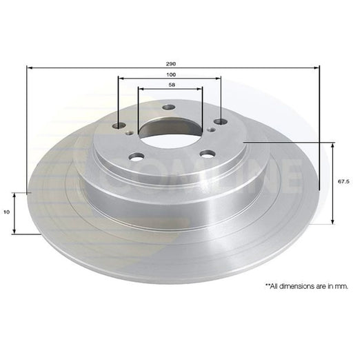 Comline 2 x Solid Rear Brake Discs ADC0817