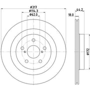 DON 2 x Internally Vented Rear Brake Discs PCD22652