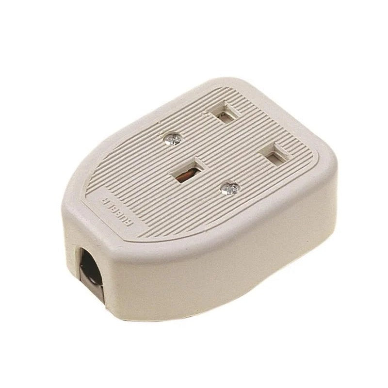 Dencon Rubber Trailing Socket 13A 1-Gang White - 9413WNB