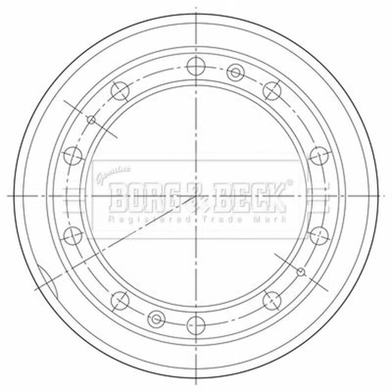 Borg & Beck Brake Drum Assembly Rear BBR32518