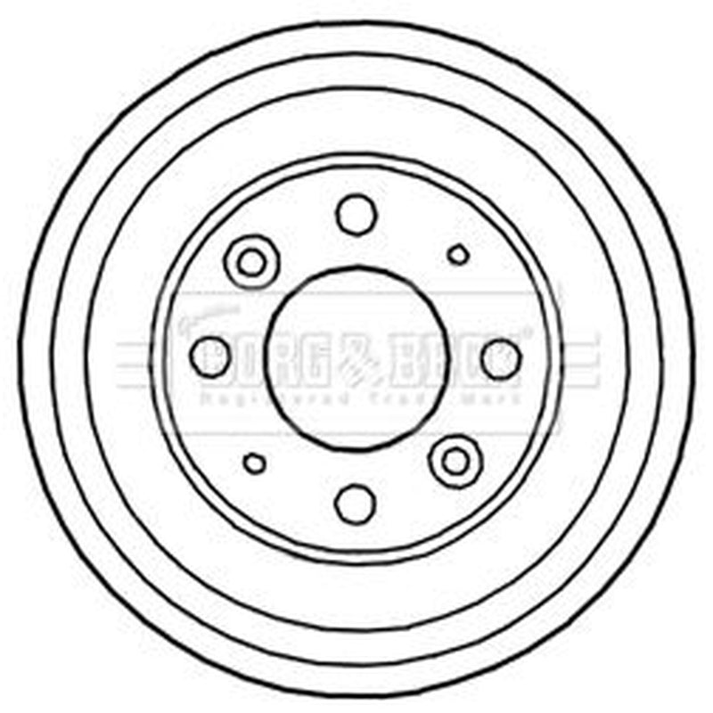 Borg & Beck Brake Drum Assembly Rear BBR7156